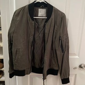Army green bomber jacket